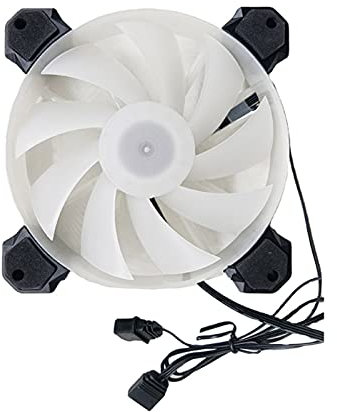 12cm 4PIN Case Fan Quiet PC Radiator CPU Cooler ARGB Sync with Motheroboard Fans (Color : White) (White)