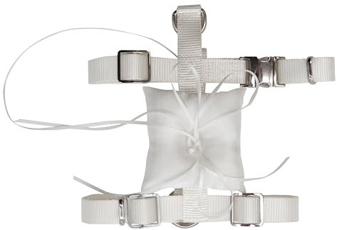 Croci Ceremony Hundegeschirr für Eheringe, H-Geschirr mit Ringkissen, verstellbar, Größe XS / 22-35 cm