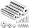 Wzone 36 Stück Mini Magnete Stark Set, 3 Größen Neodym Magnete mit Loch mit Schrauben Flach für Magnetplatte, Küche, Kühlschrank und Werkzeugraum