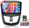 1G+32G Android 13 Autoradio 2 Din für Peugeot 207 2006-2015 mit Navi GPS WiFi Bluetooth IOS/Android Mirror Link 9 Zoll Touchscreen Autoradio mit FM/RDS DAB/OBD/DVR/EQ Lenkradsteuerung Rückfahrkamera