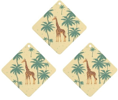 Car Air Fresheners 3 Pcs Hanging Air Freshener for Car Giraffe Palm Tree Aromatherapy Tablets Hanging Air Freshener Hanging Scented Cards for Car Rearview Mirror