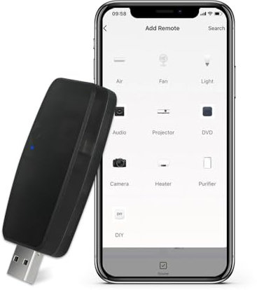 Zigbee Télécommande IR tout-en-un Smart TV/Air/TV Box/IR Fan pour Smart Home Automatic, Homekit Air-Con via Hub Matter M1/M6, alimentation USB, Smart IR DIY