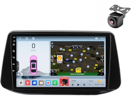 Android 14 Car Radio para Hyundai I30 I-30 2017 2018 2019 2020 2021 1 DIN de Coche NAVEGACIÓN con Pantalla Táctil 9 Pulgadas Reproductor Multimedia Autoradio SWC FM Carplay Auto (M300S 8core 4+32G)