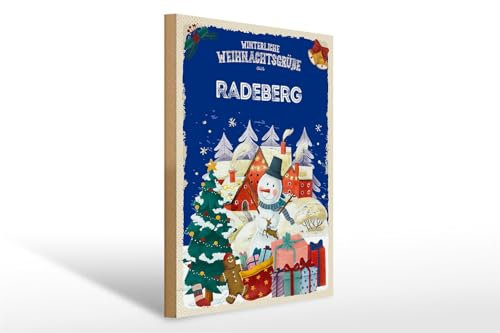 Femer Holzschild Weihnachtsgrüße RADEBERG Geschenk 30x40cm