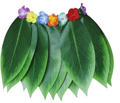 KBOPLEMQ Rock Palmblätter Minirock Damen Hawaii Rock Hawaii Kostüm Hularock Blätter Blumen Rock Palmblätter Hibiskus Blumen Gras Rock Für Erwachsene Elastischer Strand Rock Karneval Kostüm