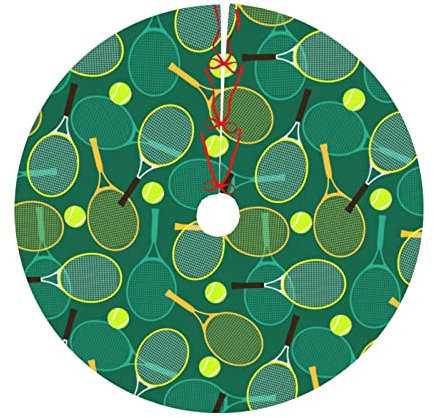 Christbaumdecke Tennisball Und Tennisschläger Grün Weihnachtsbaum Decke Premium Weihnachtsbaumdecke Rund Ornament Christbaum Decke Für Weihnachten Neujahr Weihnachtsdekoration L