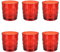 Pasabahce Lot de 6 verres à eau rouge en verre Rain