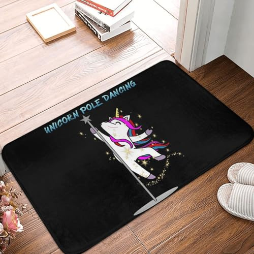 OOAHJEID Fußmatte Badteppich Teppich Einhorn Pole Dancing rutschfeste Bodenmatte Waschbarer Teppich