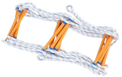 Échelle de secours 10 m, 100 kg, avec gants, mousquetons et vis d'expansion, échelle en corde pour adultes et enfants et peut être utilisée pour la plupart des fenêtres, balcons, balustrades