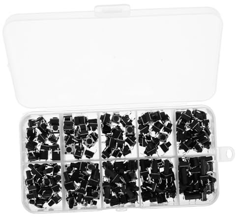 Tofficu 200pcs Micro Momentary Tact Switch Kit Pin Tactile Push Button Instant Momentary Switch Breadboard Total Micro