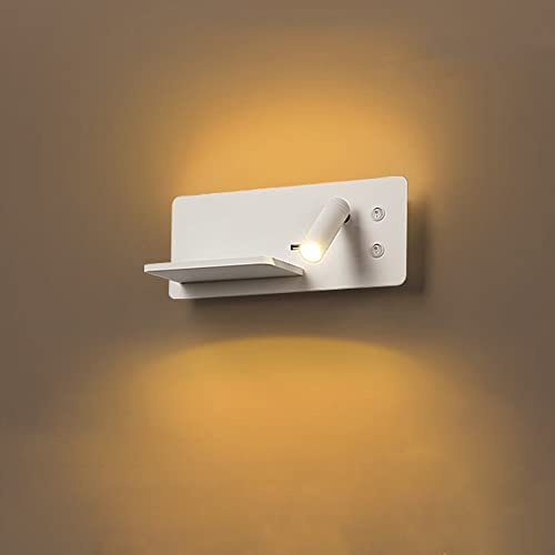 Gerenecic Lámpara de Lectura LED de Pared con Carga USB, lámpara de cabecera Ajustable con Interruptor y Cargador inalámbrico, focos de Lectura enfocados para la Cama y la Pared del dormitor
