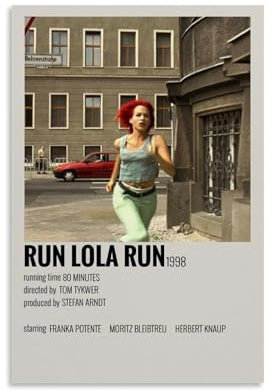 YHZCSCDXY Leinwandposter Run Lola Run, moderne Klassiker, Filme, TV-Serie, Wandkunst, dekoratives Gemälde, Poster, 20 x 30 cm, ungerahmter Stil