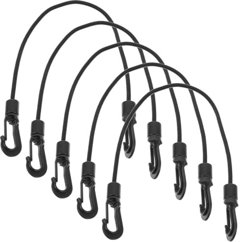 Anneome 5Piezas Cuerda Elástica con Ganchos Dobles para Kayak Correa de Amarre Portátil para Camping y Sujeción de Cargas Accesorio de Exteriores