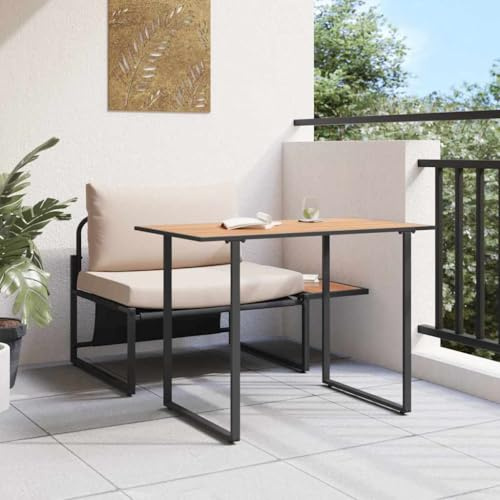 YuuSsea Garten Essgruppe 2-teilig, Taupe Stahl, minimalistisches Design, für Balkon & Terrasse, rostfrei, Outdoor Möbel Set