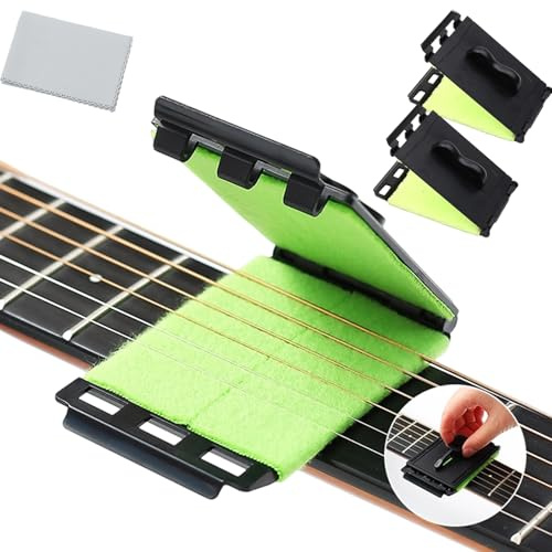 2026 Upgrade Guitar Fret Cleaner, Portable Reusable Guitar Fingerboard String Cleaners, Fast Fret Guitar String Cleaner Scrubber for Bass Ukulele Violin Cleaning and Maintaining (2Pcs)