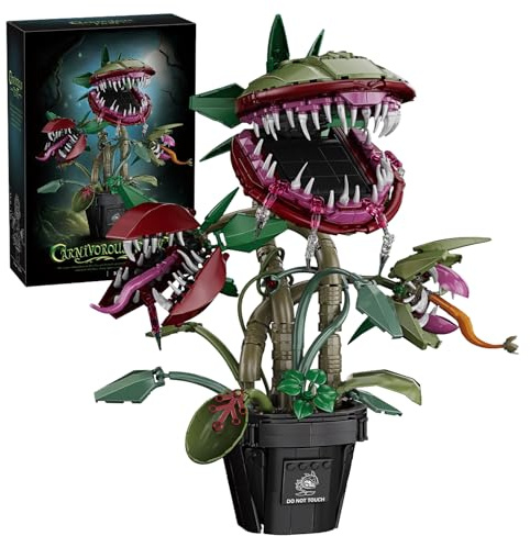 SymGrpu Piranha-Pflanze Audrey II Bausteine Bausatz (1118 Teile), DIY Little Shop of Horrors Fleischfressende Blumen Klemmbausteine, Horror Halloween Spielzeug Geschenk für Erwachsene, Filmfreunde