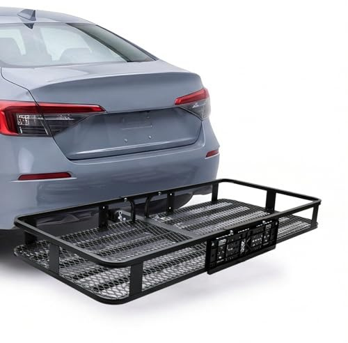 Porte-Bagages arrière pour attelage 120×61×15 cm, Porte-Charge arrière, Compatible attelage remorque, pour ATV/Quad, Voiture et SUV
