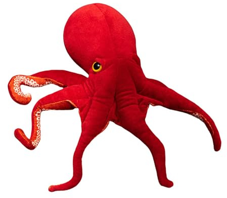 JORCEDI Octopus Kuscheltier Rot Oktopus Plüsch Stofftier Weich und Bequem OktopusKissen,Realistisches Kuscheltier Krake Plüsch Puppe Spielzeug Geschenk für Jungen und Mädchen Krake (40cm)