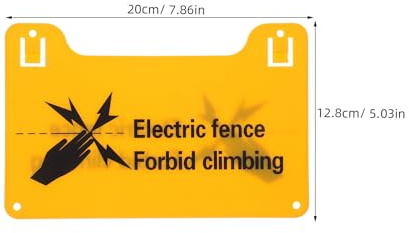 NESTINGHO Hochspannung Warnschilder 4 Stück Elektrozaun Kunststoff 20X12,8Cm Sichtbare Sicherheitszeichen für Bauernhof und Zaunmontage