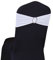 Lycra-Stuhlschärpen aus Stretch-Elastik mit Schnalle und Schleife, Polyester und Spandex, weiß, 50PC
