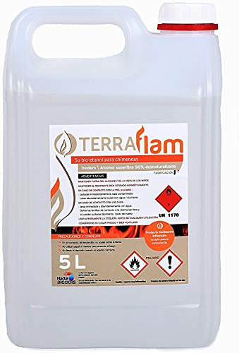 Bioetanol Envio 24Horas 4X5Li Bioetanol Terraflam para lámparas y chimeneas transparente Combustión alta calidad, no humos ni olores