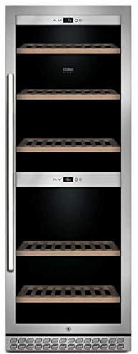 Caso WineChef Pro 126 | Weinkühlschrank für 126 Flaschen | freistehend oder als Einbaugerät, WiFi-App, 2 Zonen für 5-20°C, UV-Filterglas, Edelstahl