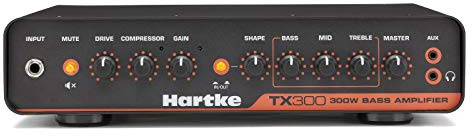 Hartke TX300 300‑Watt Class‑D Bassverstärker für Bühne, Studio und Proberaum mit Shape‑EQ, Compressor & XLR‑Out
