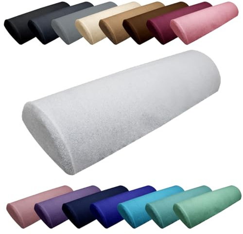 Vivezen - Frottee-Schutzlaken für halbrundes Massagetischkissen 66 cm x 22 cm x 12 cm