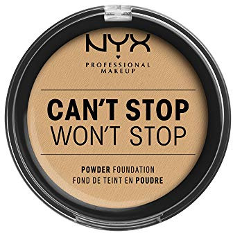 NYX Professional Makeup Can't Stop Won't Stop Full Coverage Powder Foundation, Mattes Finish, Glanzkontrolle, Langanhaltend, Vegane Formel, Farbton:True Beige