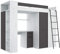 BIM Furniture, VERANA P - Letto a castello, letto a soppalco, 190x90 cm, con scale, armadio, mensola, scrivania, per bambini, lato destro (bianco/grafite)