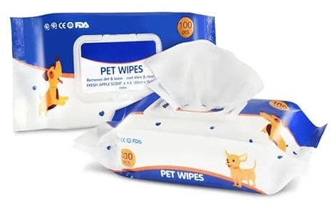 Pet Wipes All Purpose Pet Wipes for Dogs & Cats Alcohol Free Cleaning Wipes For Dogs & Cats (120 Wipes 2 Packs)