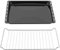 ICQN 445 x 375 x 25mm Gitter Backblech Set, Passend für Whirlpool, Ignis, Bauknecht, Indesit, Algor, Neckermann, Emailliert Fettpfanne und Verchromt Backofenrost, Grillrost 44,5x34 cm