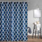 Trimming Shop Shower Curtain Polyester Fabric Bathroom Curtain Mould & Mildew Resistant With 12 Curtain Hook Waterproof Bath Curtain 180 x 200cm Long Shower Curtain Liner Washable, Blue Trellis