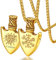FaithHeart personalisierter Viking Kompass Anhänger Retro skandinavischer Armulett Herren Vikinger Schild Anhänger Vegvisir Halskette für Kinder und Jugendlichen