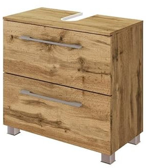 Waschbeckenunterschrank Sefa, 60 cm, 1 Tür & 1 Schublade – Eiche Wotan