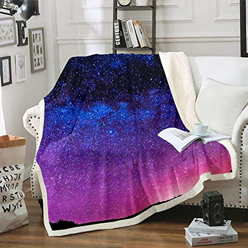 Homemissing 3D Galaxis Kuscheldecke Universum Nebula Decke 150x200cm Blau Lila Sternenhimmel Nacht Flanell Fleecedecke Star Planet Weltraum Wohndecke für Sofa Bettcouch