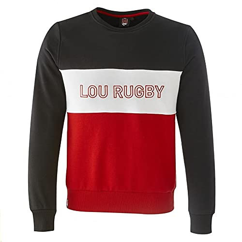 Sweatshirt Macron Lou Rugby, dreifarbig, offizielles Lyon, rot, XXXL
