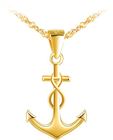 MicLee Damen 925 Sterling Silber Halskette Einfach Anker Unendlichkeit Zeichen Anhänger Infinity Kette mit Geschenkbeutel Super Geschenk für Paar Pärchen Mutter Tochter