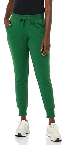Amazon Essentials Damen Fleece-Jogginghose Mit Bündchen (In Übergrößen Erhältlich), Dunkelgrün, M