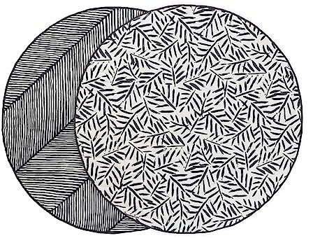 Toddlekind Krabbeldecke für Babys, Blattmuster, handgenäht, Baby-Spielmatte aus Bio-Baumwolle, 125 cm, Anchor/Kohlegrau