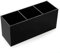 Witeygai Makeup Brush Holder - Black Storage Organiser with 3 Slots for Cosmetic Brushes, Eyeliners & More