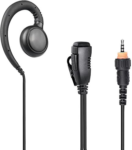 BANDARICOMM Radio-Ohrhörer, 3,5 mm, 1-poliger C-Form, Walkie-Talkie-Ohrhörer mit PTT-Mikrofon, kompatibel mit Motorola CLP1010, CLP1040, CLP1060 Zwei-Wege-Radio-Kopfhörer-Headset