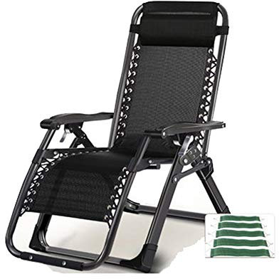 MXXHFC Verstellbarer Loungesessel, mit Kopfstütze mit Armlehnenschlinge, Terrasse, Garten, Strand, Büro, Camping, Ruhesessel, Schwerelosigkeitsstühle