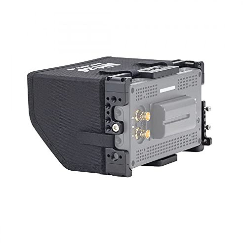 Nitze 5.5” Monitor cage Rig w Sunhood / HDMI Cable Clamp compatible with TV Logic F-5A 5.5inch IPS Field Production Monitor