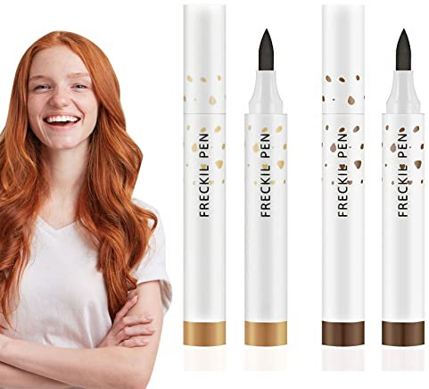 2 Pezzi Penna lentiggine Freckle Pen, Trucco Naturale, Impermeabile Per Viso A Lunga Durata