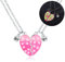 Pwsap BFF Collier d'Amitié avec Lumineux, Meilleurs Amis Coeur Pendentif Chaîne Colliers pour 2 Filles, Collier Lumineux, Amitié Bijoux Cadeaux pour Les Filles Amis Sœurs Mère, Rose
