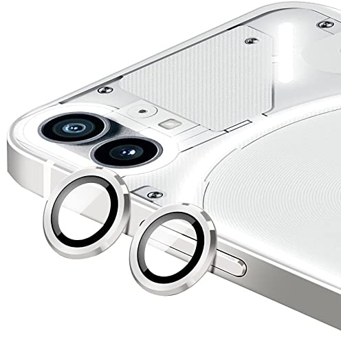 GIOPUEY [Full Protection] Camera Lens Protector Compatible with Nothing phone (1),[Double protection] Metal + Tempered Glass, Camera Protector for Nothing phone (1) - silver