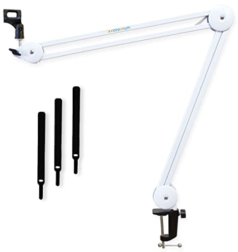 keepdrum MS138WH Mikrofonarm Gelenk-Stativ für Mikrofone Weiss