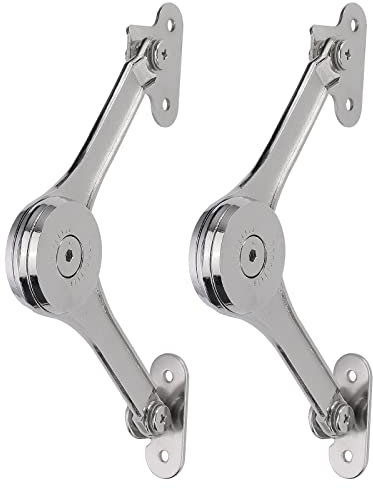 Macaro Heavy Duty Lid Stay Hinges - Toy Box Hinges, Soft Close Lid Stay Support for Chest Toy Box, 50lb/2pcs, Black, Zinc, Face Mount