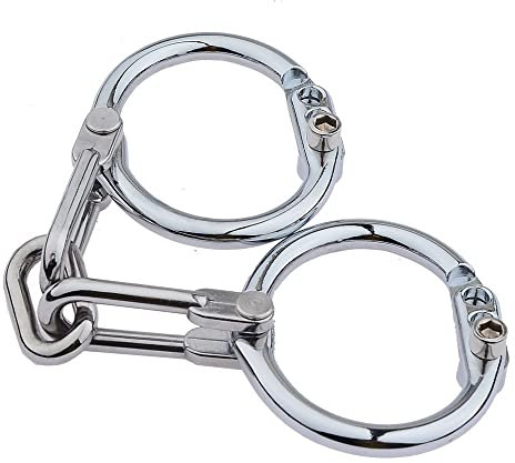 ROLOL Metall Handschellen Edelstahl Handgelenk Manschette Fußfesseln Unisex Zurückhaltung Hand Füße Restraint Polizei Cosplay Werkzeuge -Handschellen (Size : 2)